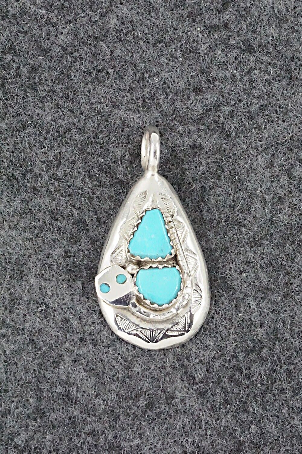 Turquoise and Sterling Silver Pendant - Joy Calavaza - Image 7