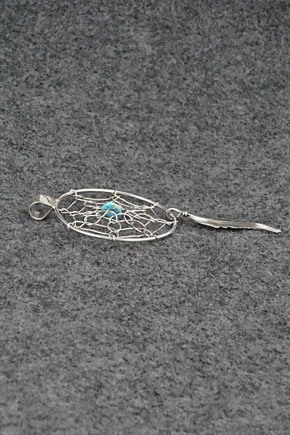 Turquoise and Sterling Silver Pendant - Lorenzo Arviso - Image 5