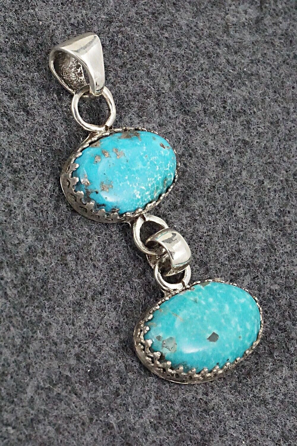 Turquoise and Sterling Silver Pendant - Matilda Chattin - Image 4