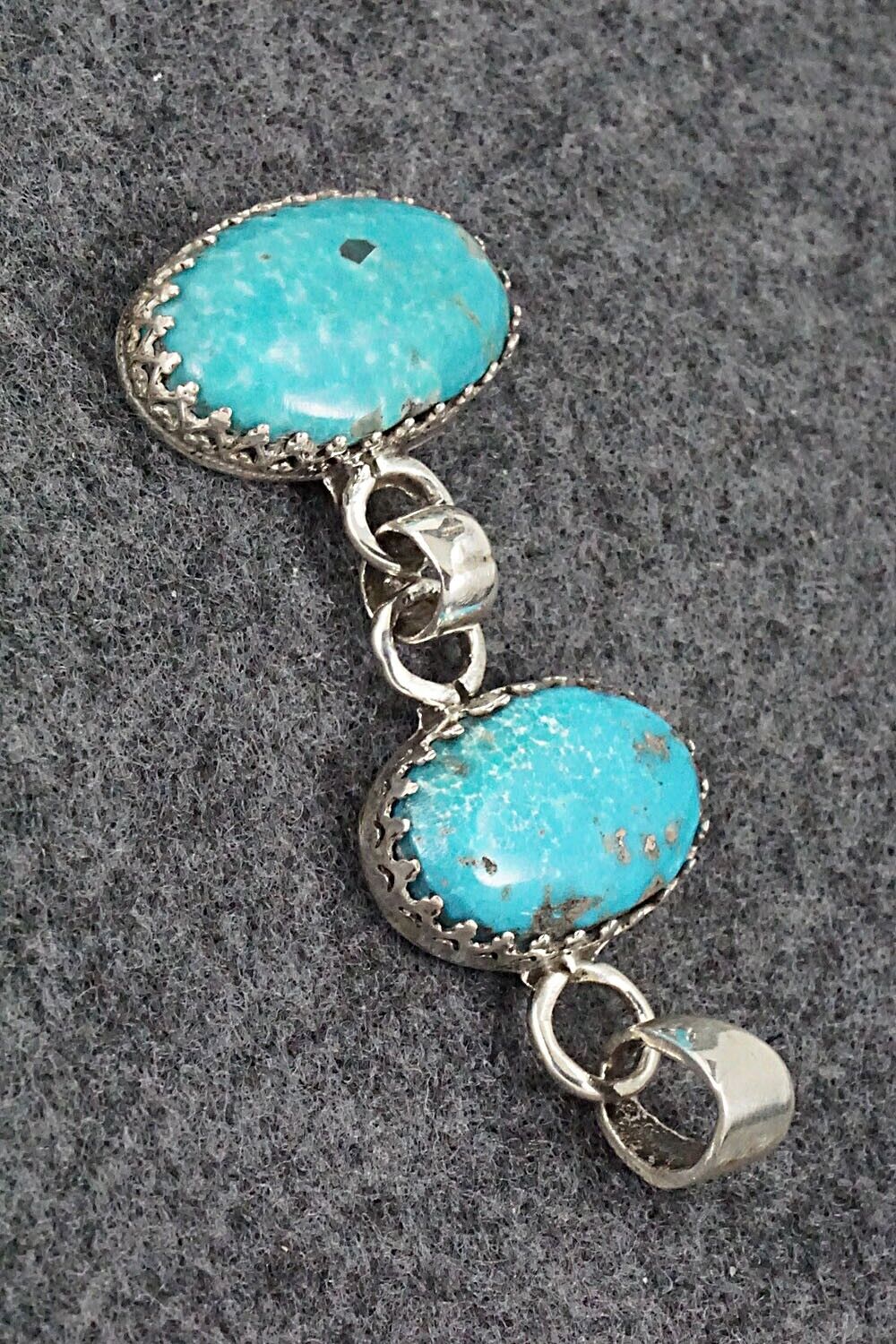 Turquoise and Sterling Silver Pendant - Matilda Chattin - Image 5