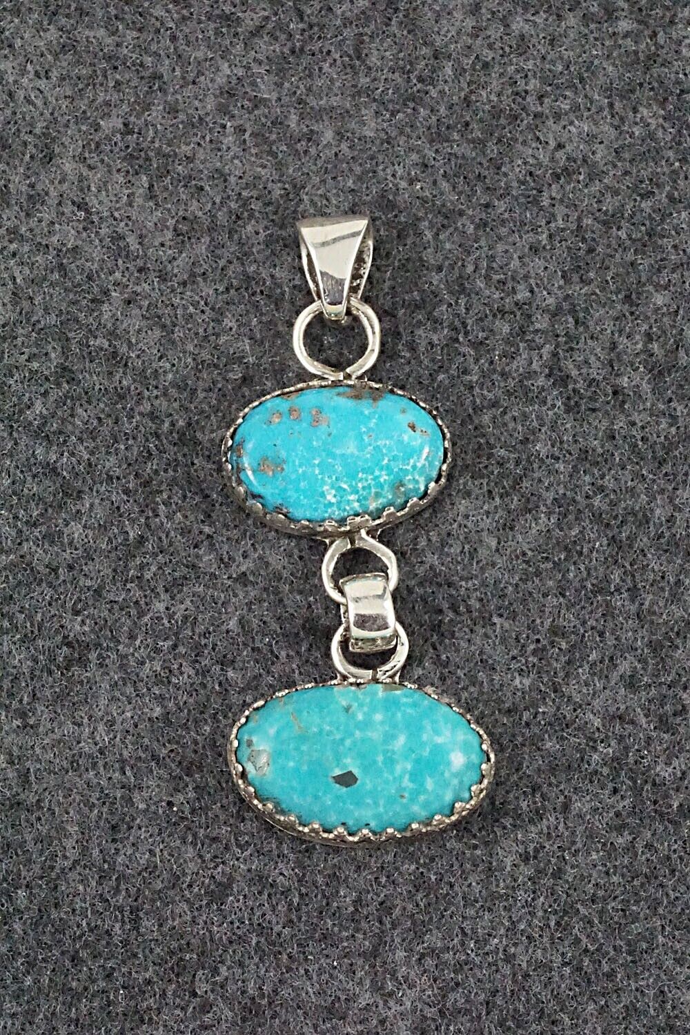 Turquoise and Sterling Silver Pendant - Matilda Chattin - Image 8