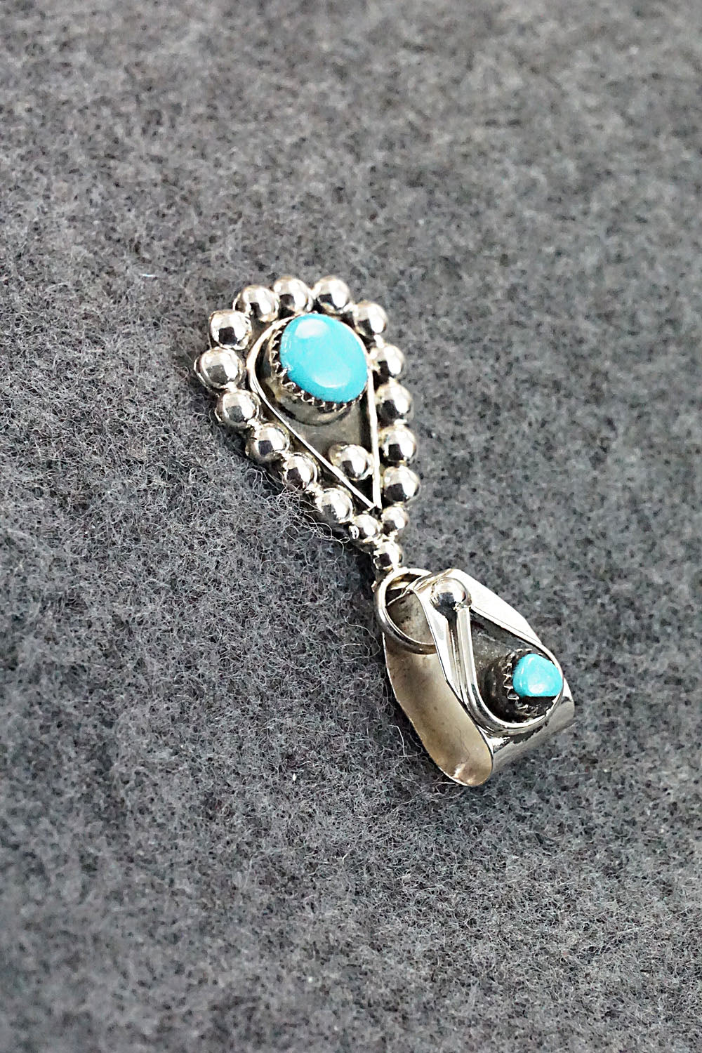 Turquoise and Sterling Silver Pendant - Verdie Booqua - Image 3