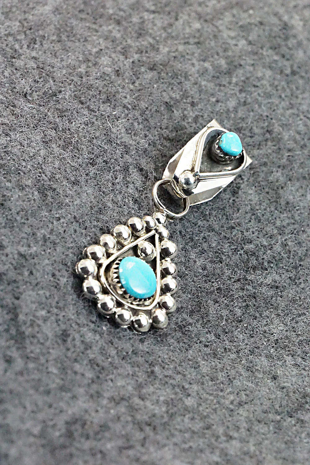 Turquoise and Sterling Silver Pendant - Verdie Booqua - Image 4
