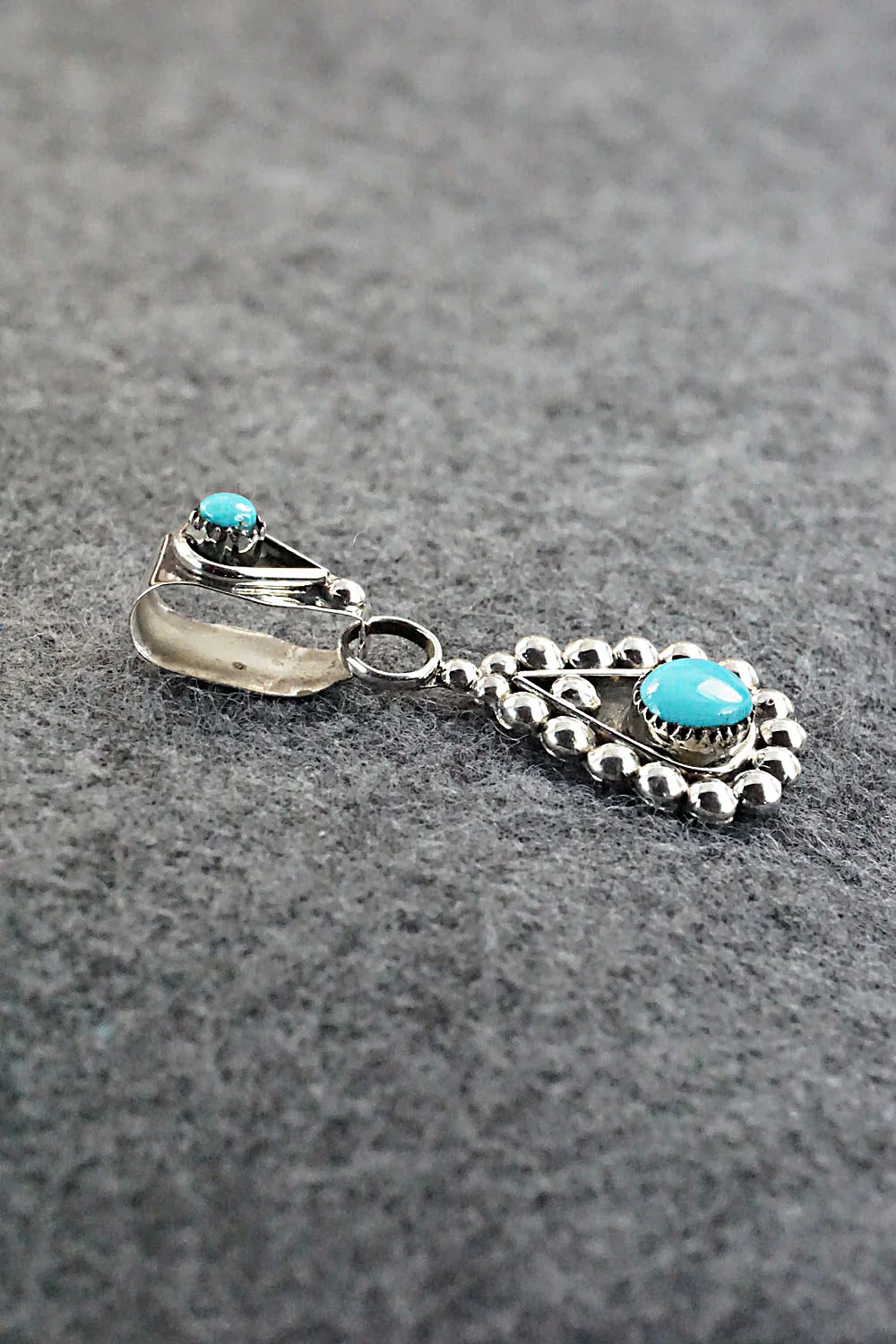 Turquoise and Sterling Silver Pendant - Verdie Booqua - Image 6