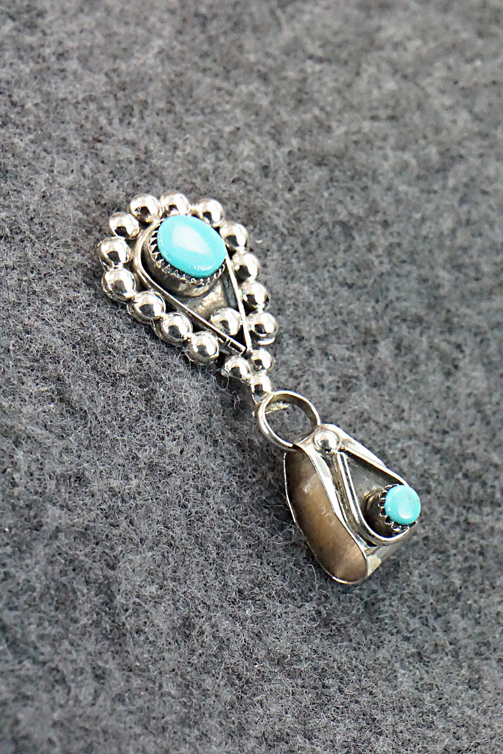 Turquoise and Sterling Silver Pendant - Verdie Booqua - Image 3
