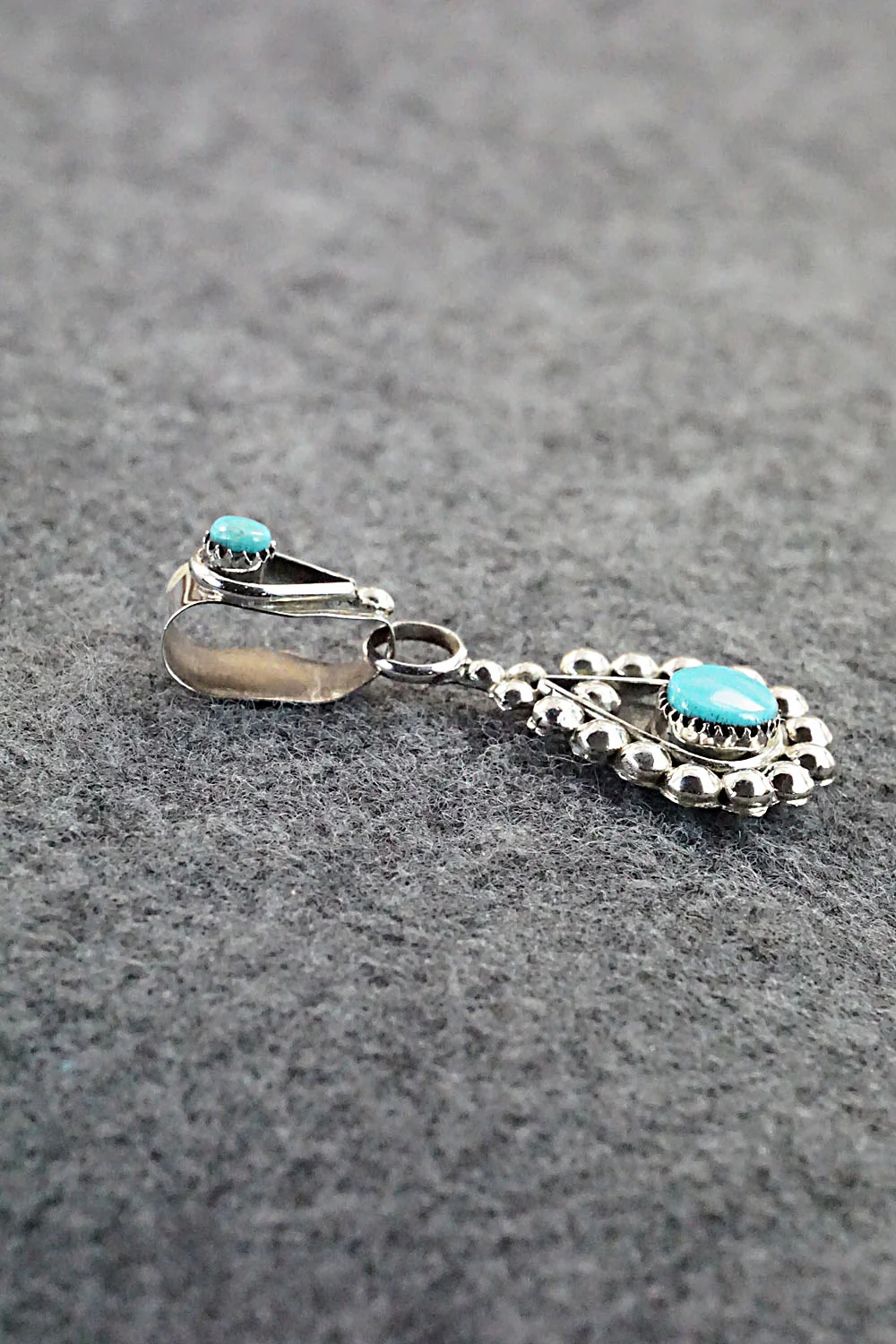 Turquoise and Sterling Silver Pendant - Verdie Booqua - Image 6