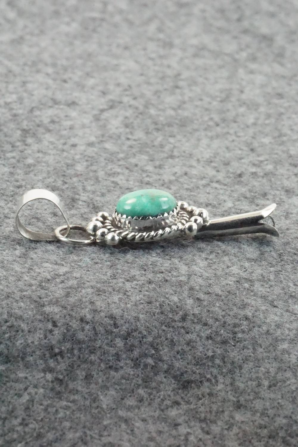 Turquoise and Sterling Silver Pendant - Vernon Johnson - Image 4