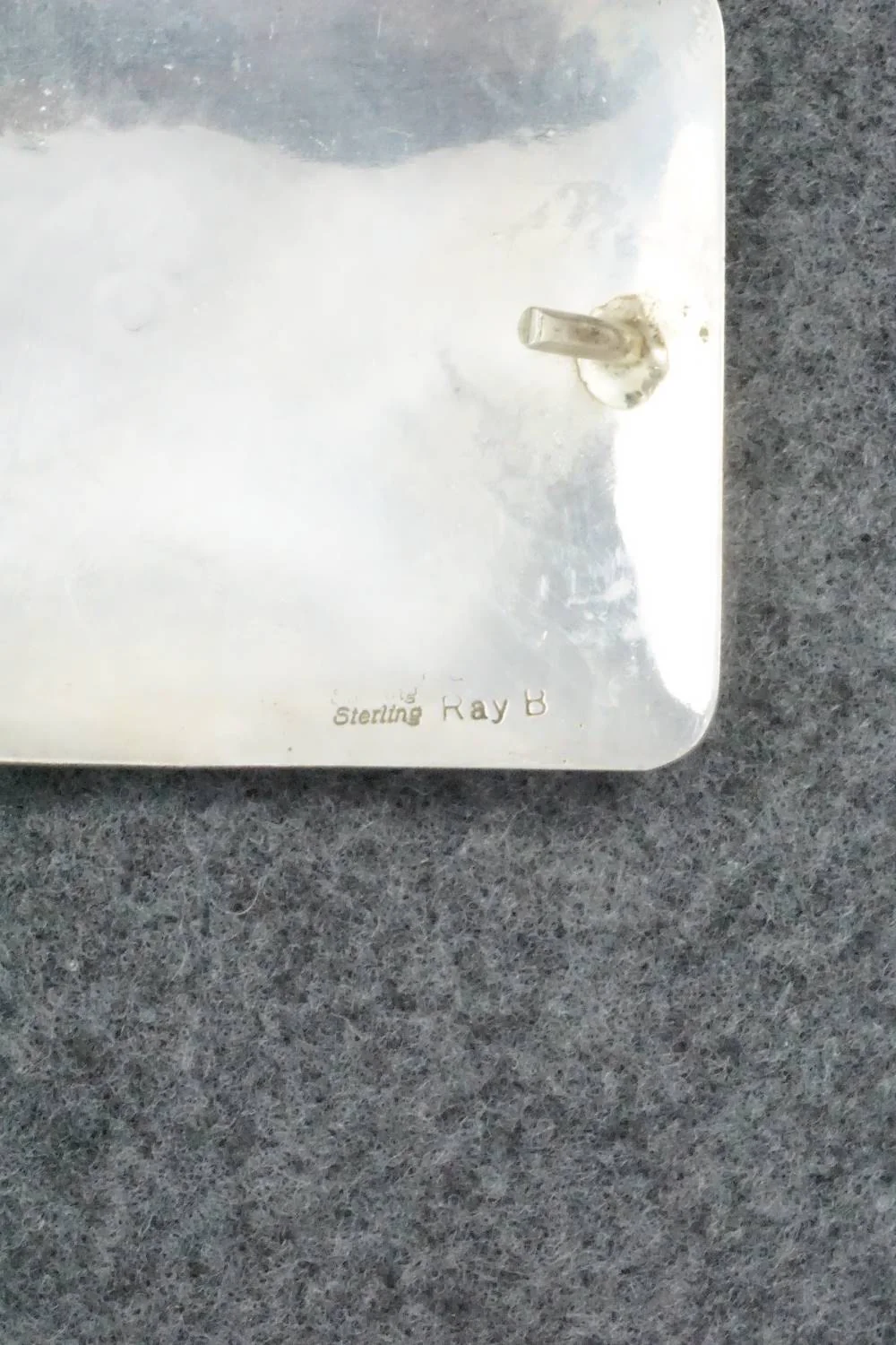 Turquoise, Coral and Sterling Silver Belt Buckle - Raymond Begay - Image 8