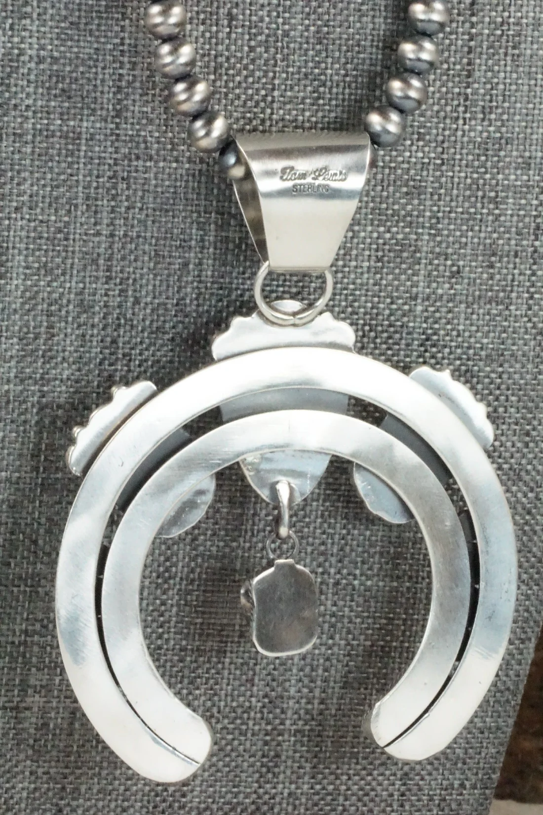 Turquoise, Coral Pendant & Sterling Silver Necklace - Tom Lewis - Image 7