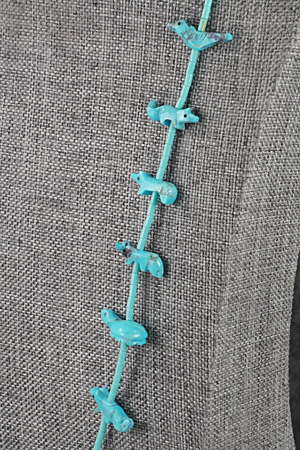 Turquoise Fetish Carving & Sterling Silver Necklace - Hector Goodluck - Image 7