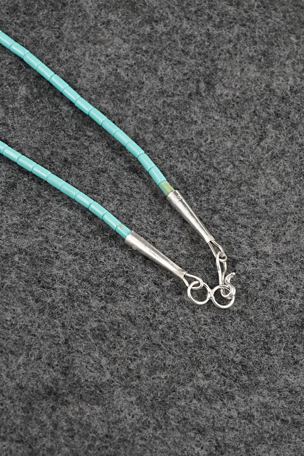 Turquoise Fetish Carving & Sterling Silver Necklace - Hector Goodluck - Image 8