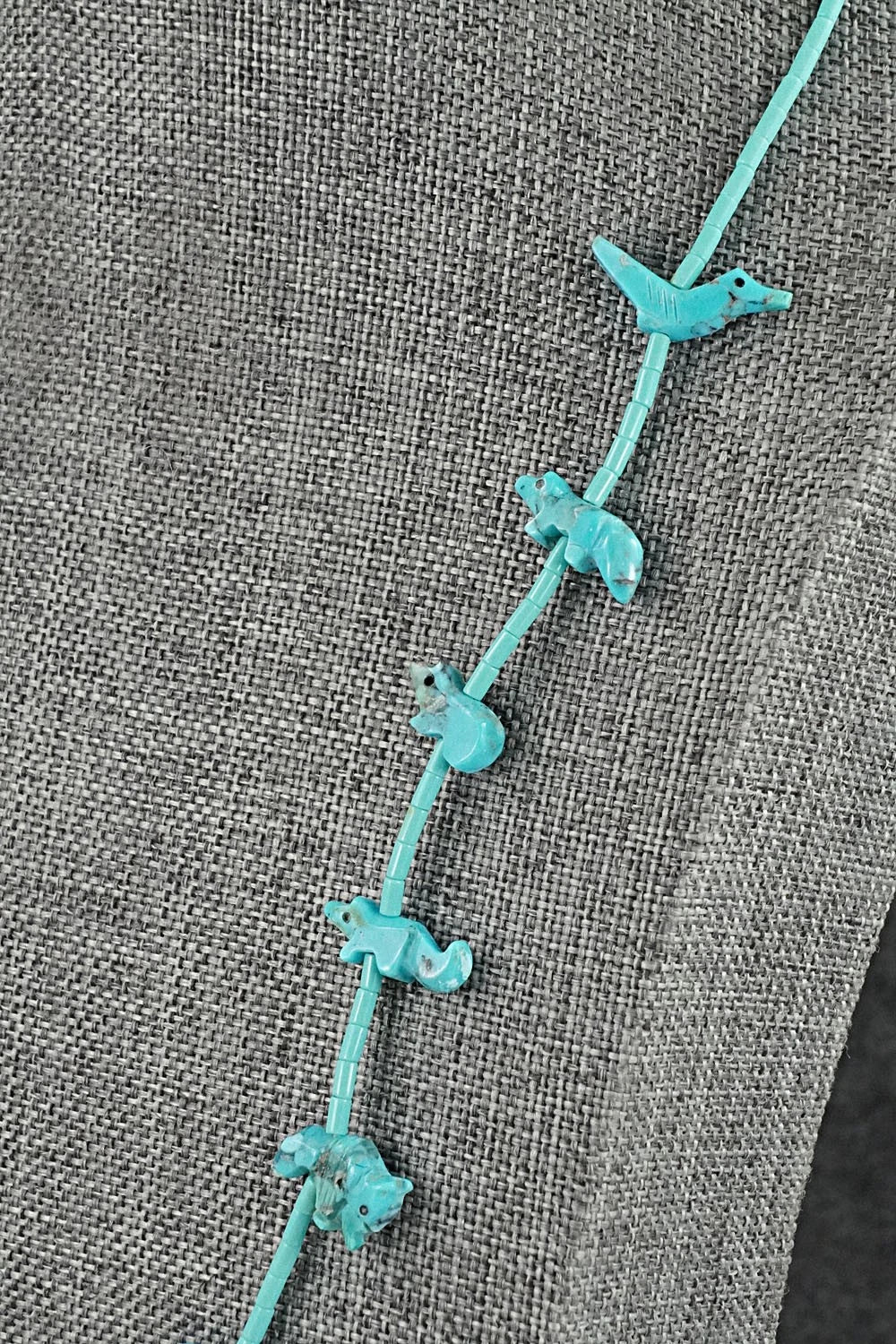 Turquoise Fetish Carving & Sterling Silver Necklace - Hector Goodluck - Image 7