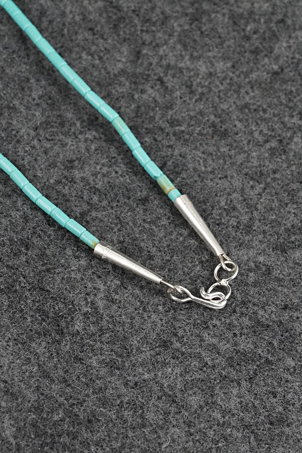 Turquoise Fetish Carving & Sterling Silver Necklace - Hector Goodluck - Image 8