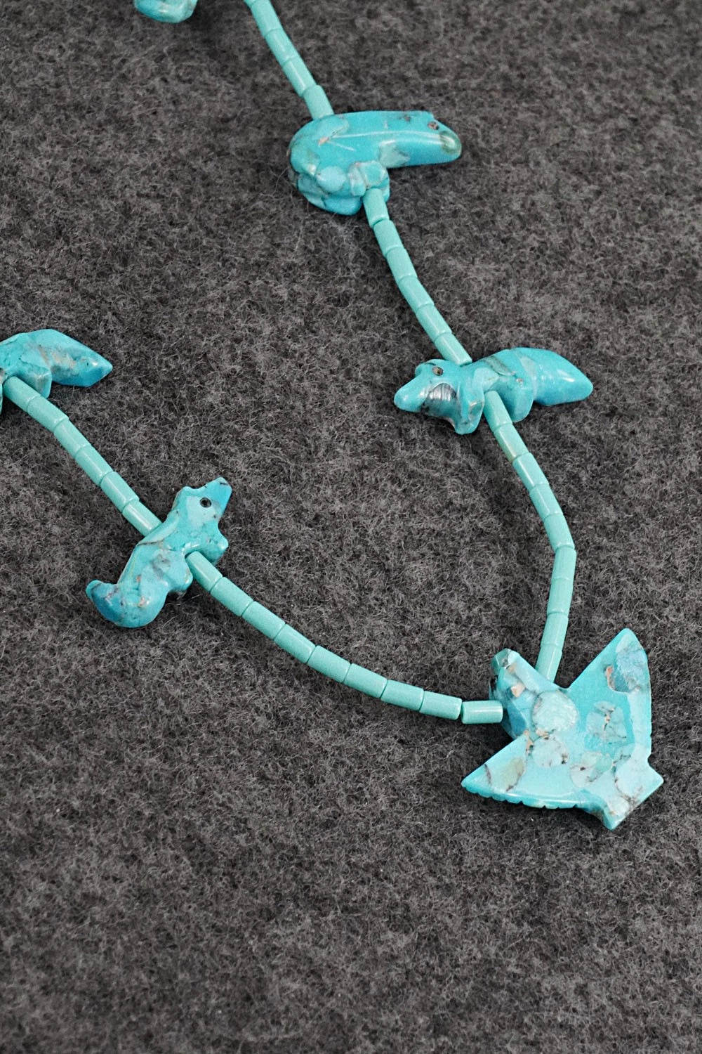 Turquoise Fetish Carving & Sterling Silver Necklace - Hector Goodluck - Image 9