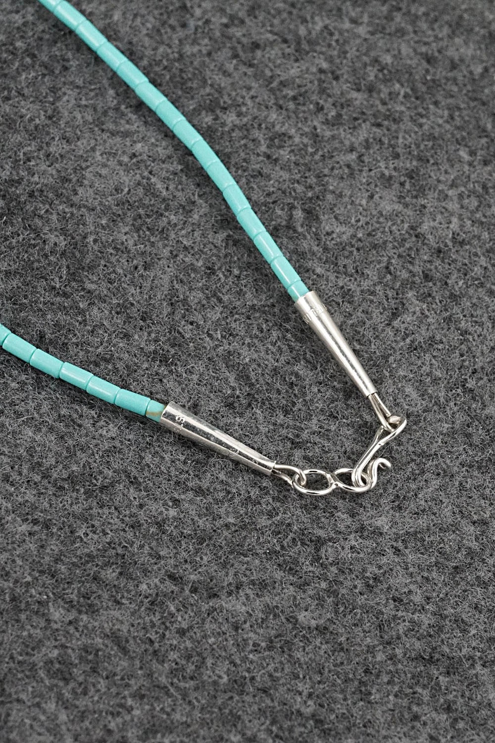 Turquoise Fetish Carving & Sterling Silver Necklace - Hector Goodluck - Image 8