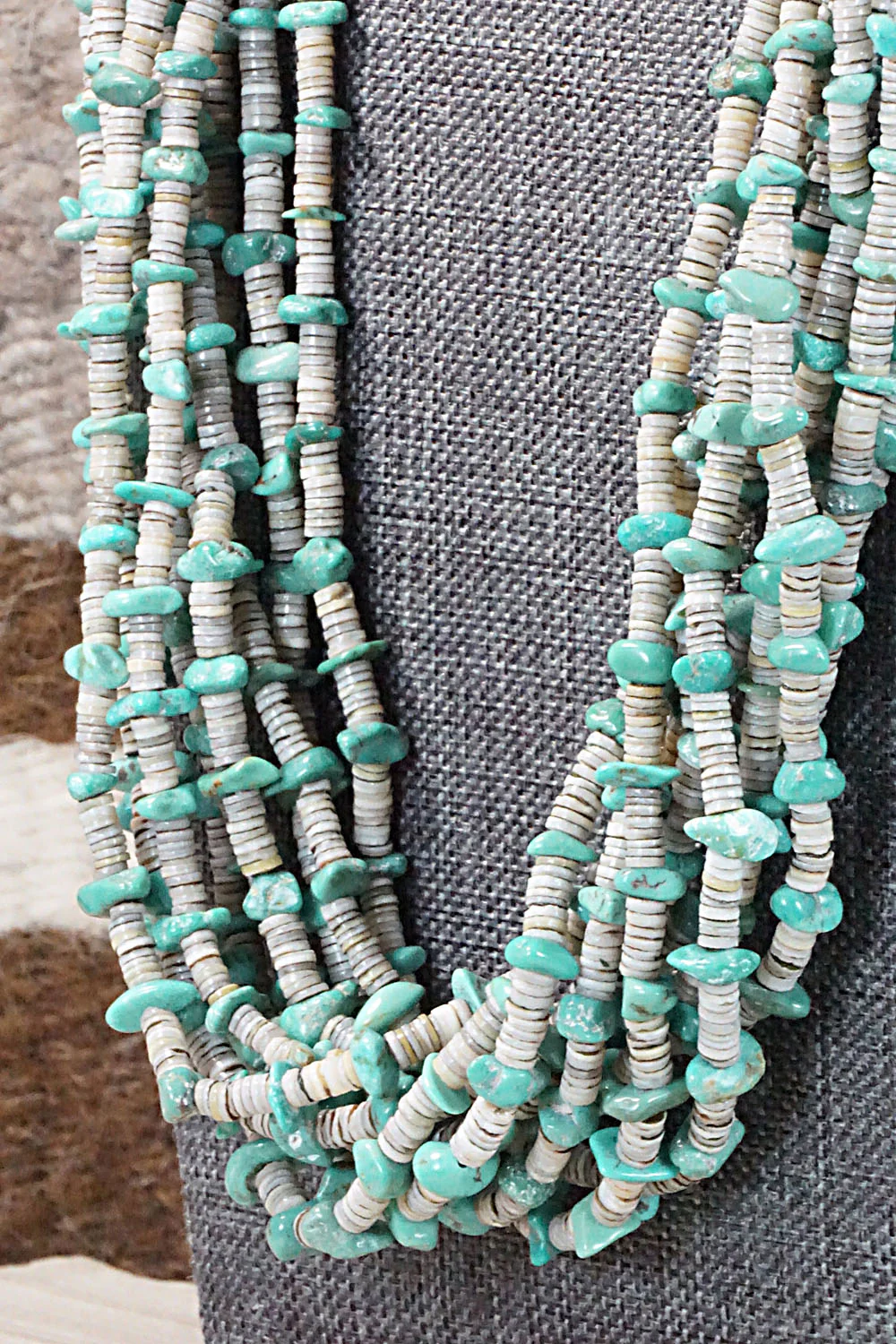 Turquoise, Shell & Sterling Silver Necklace - Ramona Bird - Image 5