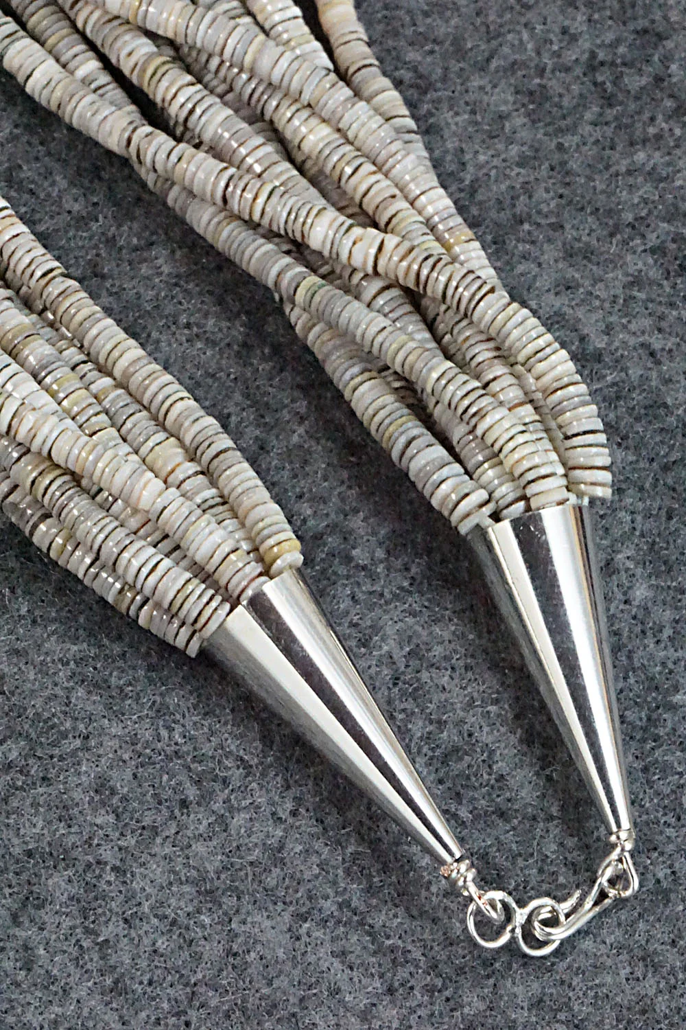 Turquoise, Shell & Sterling Silver Necklace - Ramona Bird - Image 8