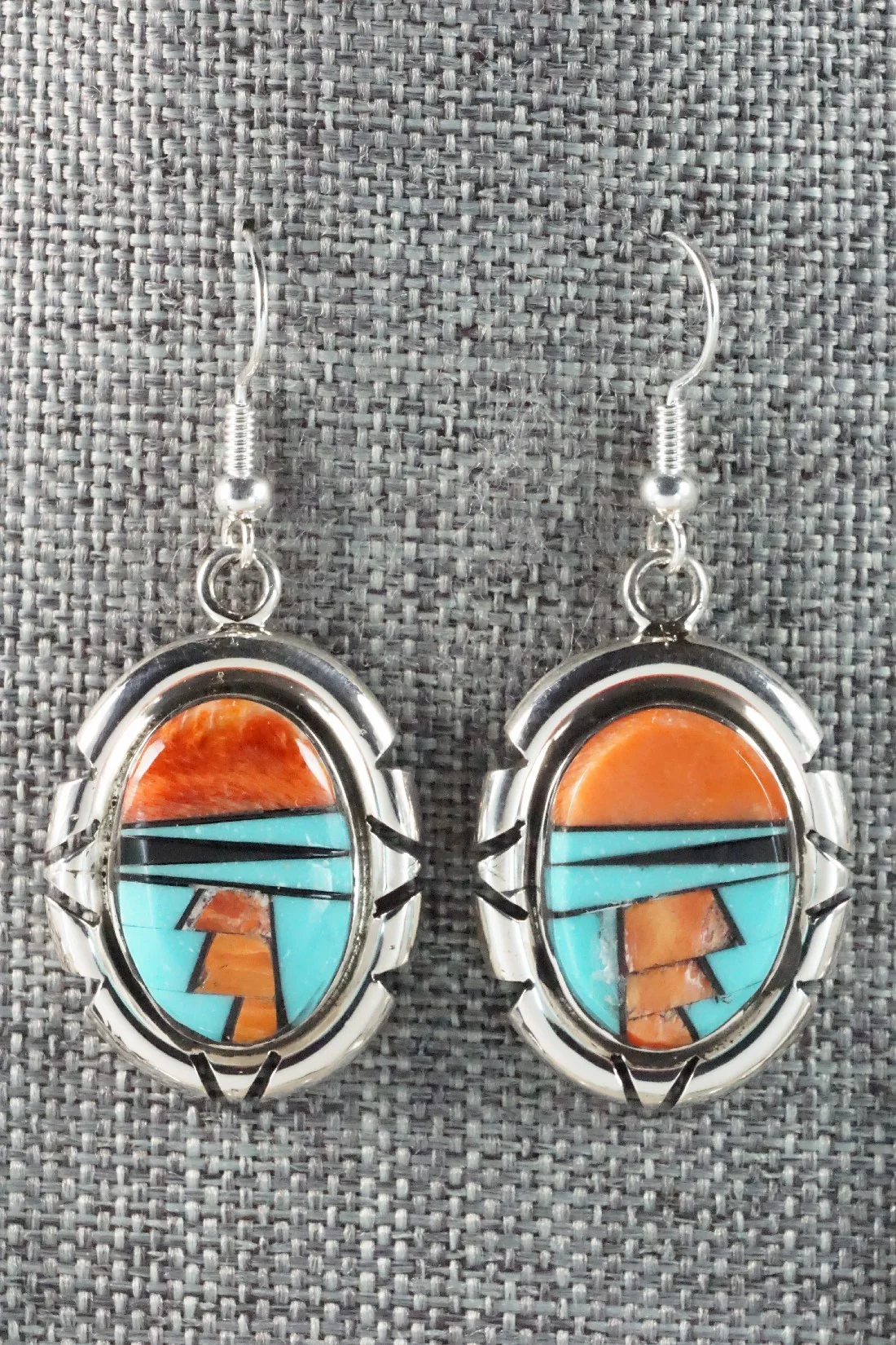 Turquoise, Spiny Oyster, Onyx & Sterling Silver Necklace Set - Sandra Parkett - Image 5