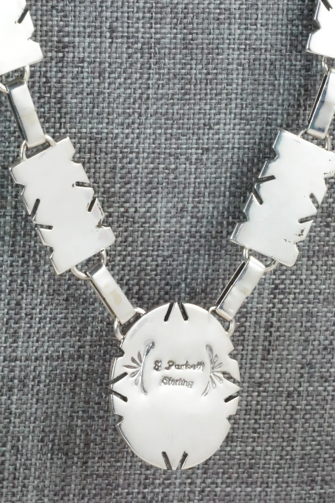 Turquoise, Spiny Oyster, Onyx & Sterling Silver Necklace Set - Sandra Parkett - Image 9