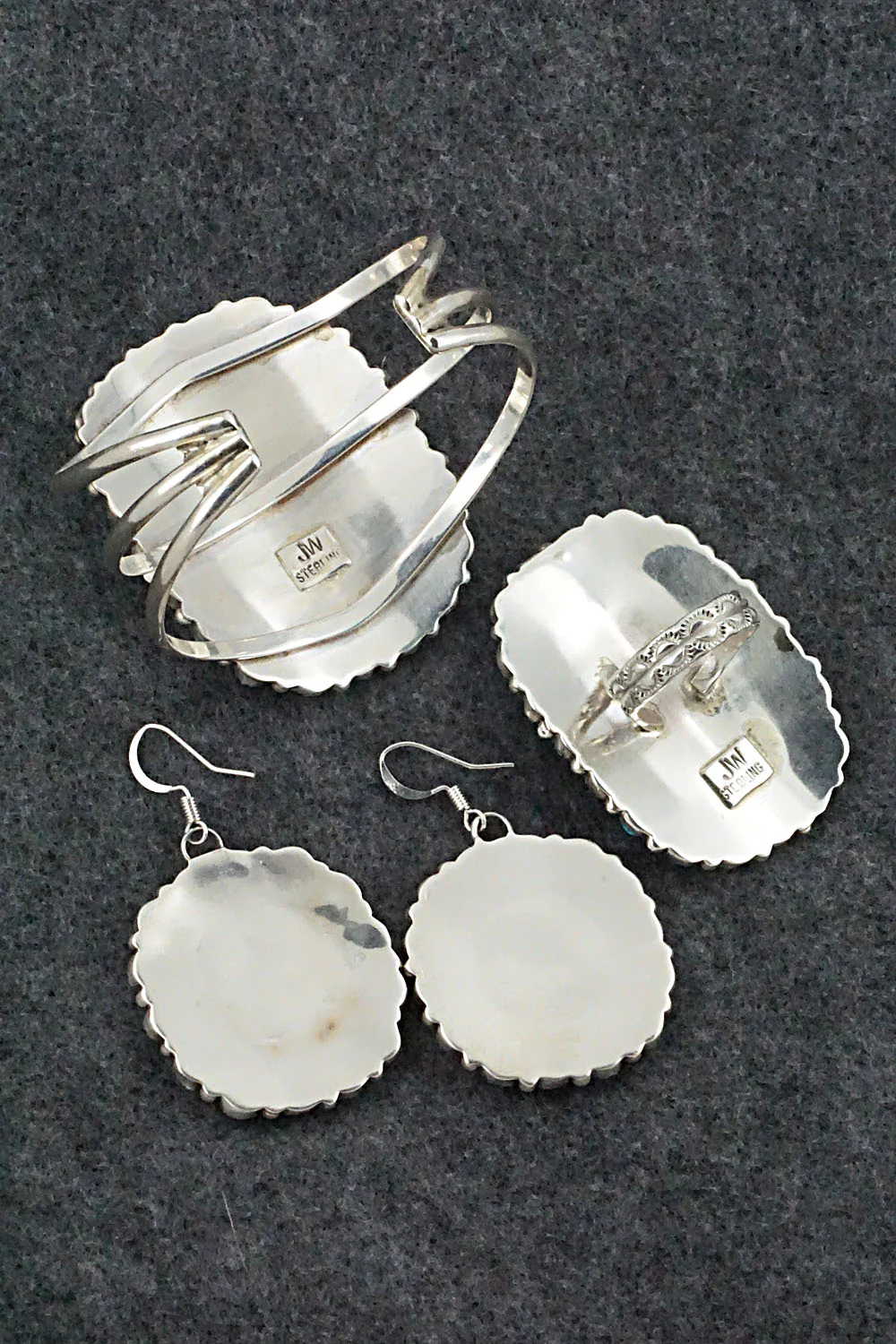 Turquoise, Spiny Oyster & Sterling Silver Necklace and Earrings - Justina Wilson - Image 19