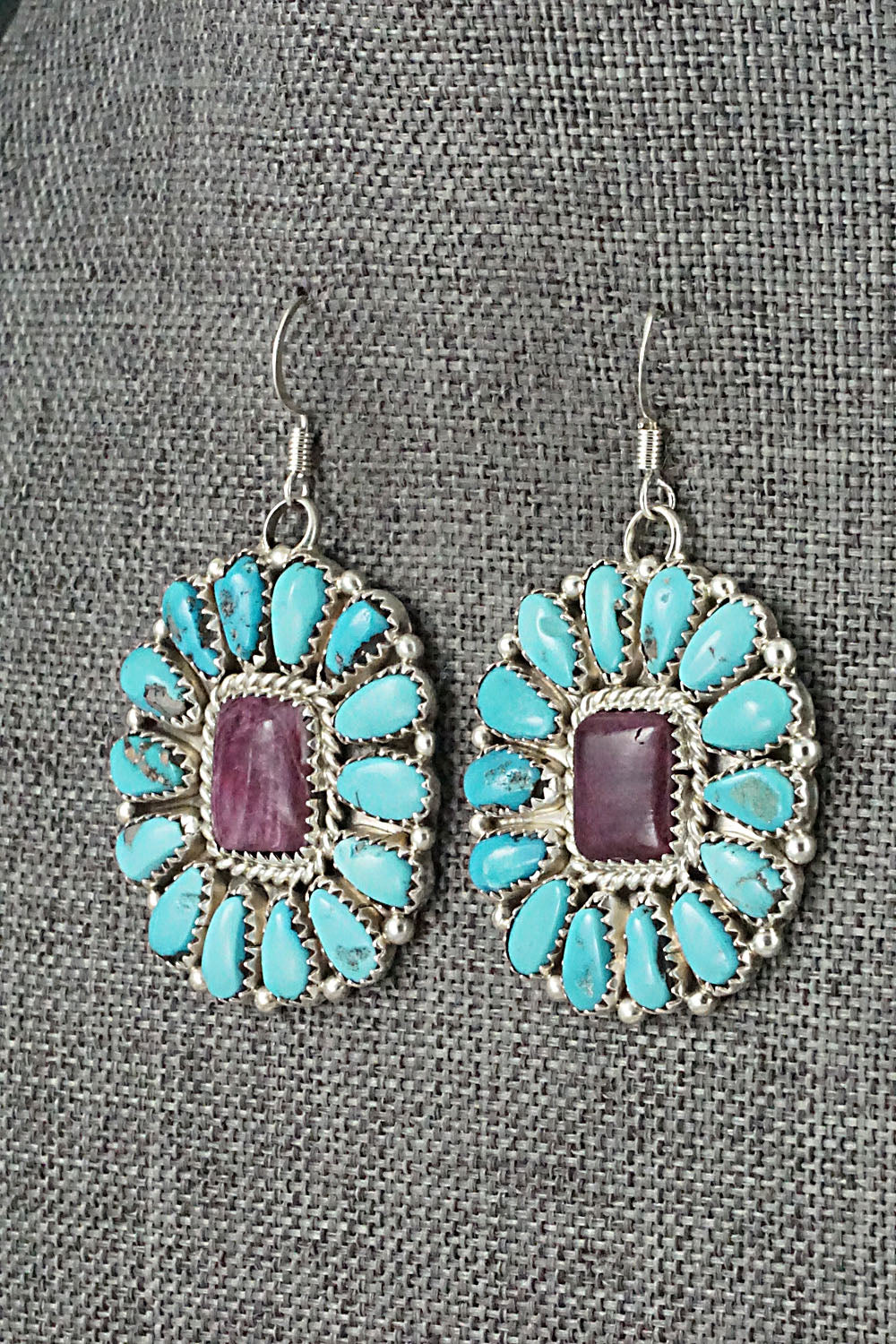 Turquoise, Spiny Oyster & Sterling Silver Necklace and Earrings - Justina Wilson - Image 8