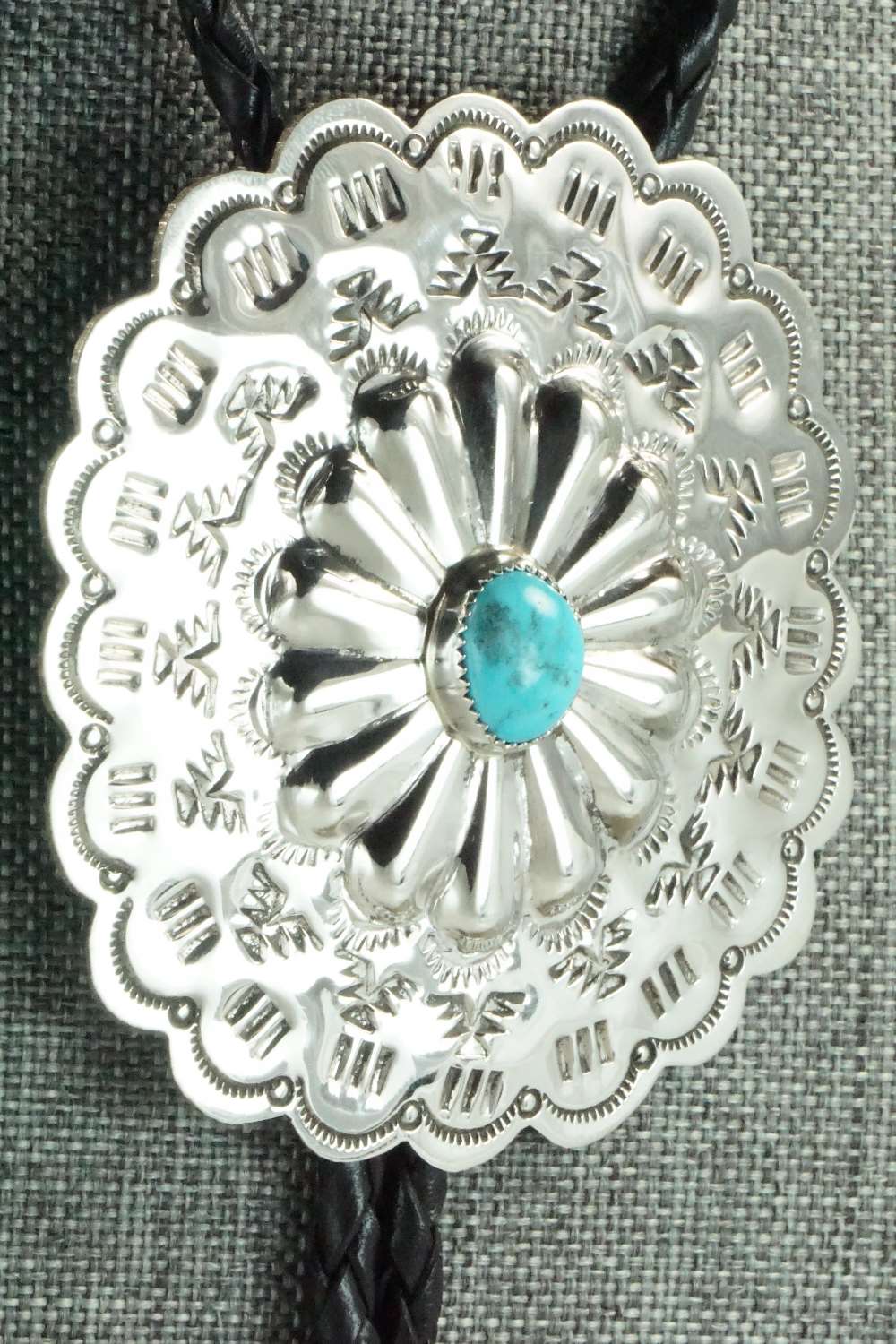 Turquoise & Sterling Silver Bolo Tie - Dale Morgan - Image 4