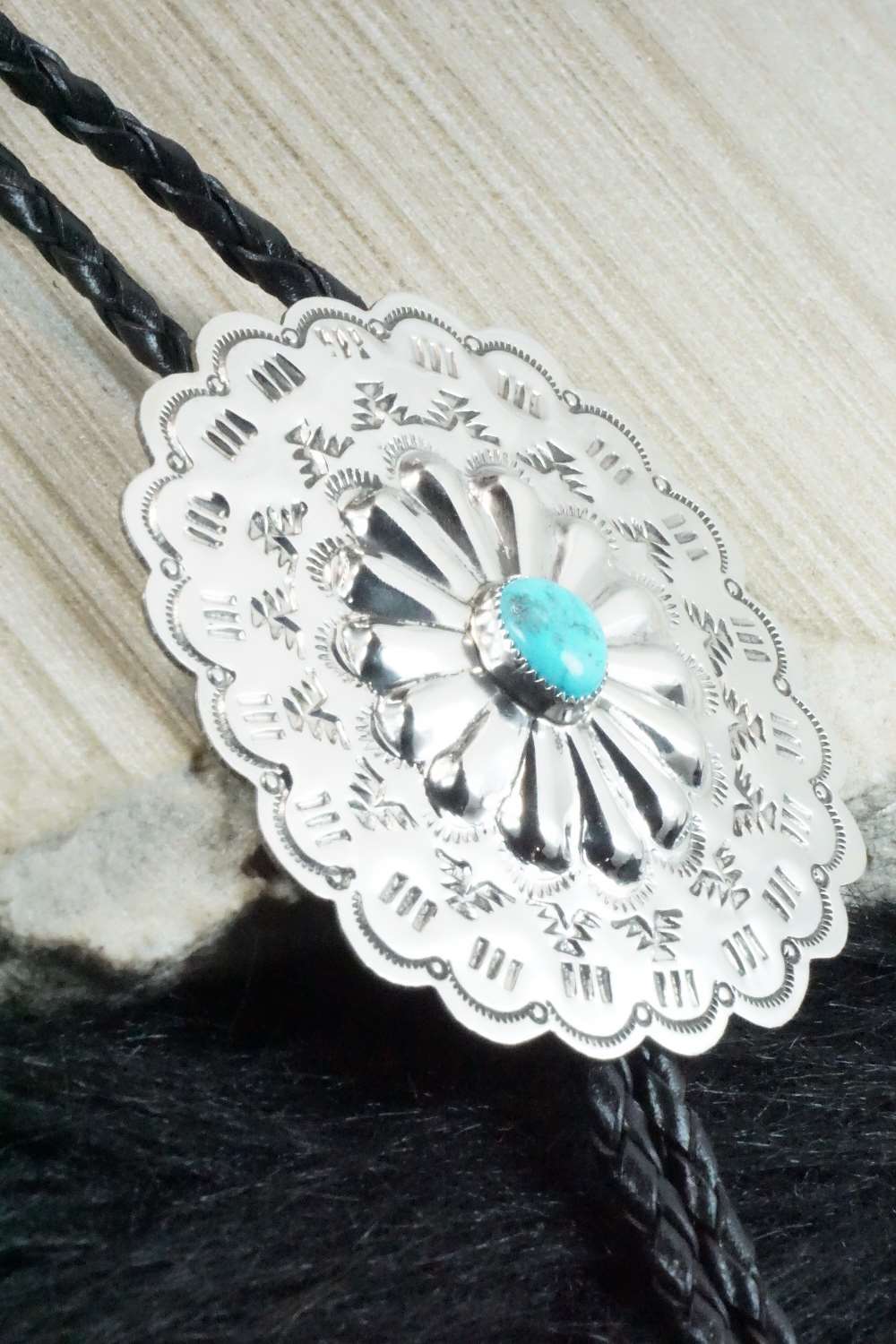 Turquoise & Sterling Silver Bolo Tie - Dale Morgan - Image 7