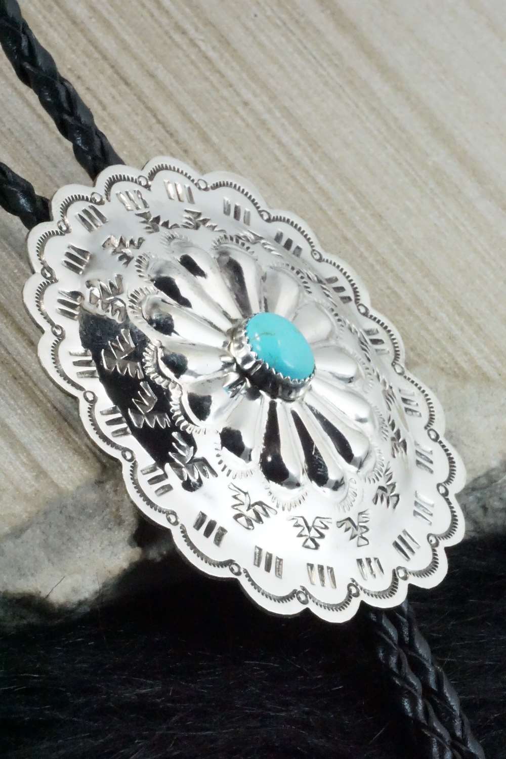 Turquoise & Sterling Silver Bolo Tie - Dale Morgan - Image 7