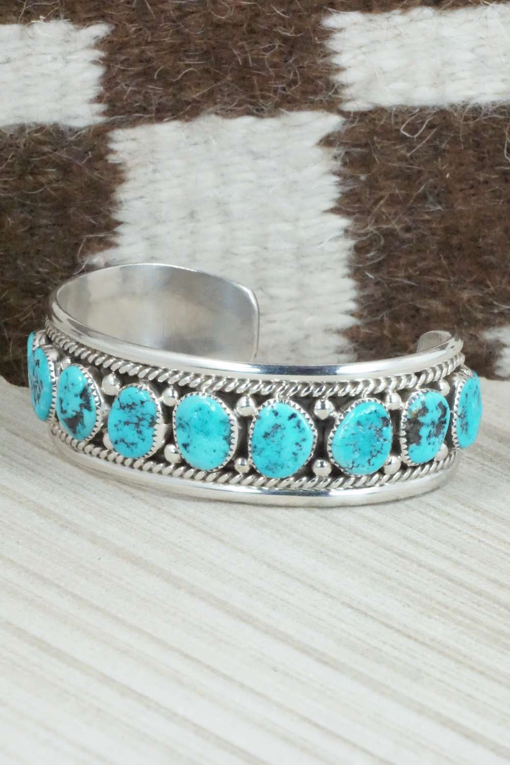Turquoise & Sterling Silver Bracelet - Anthony Brown - Image 3