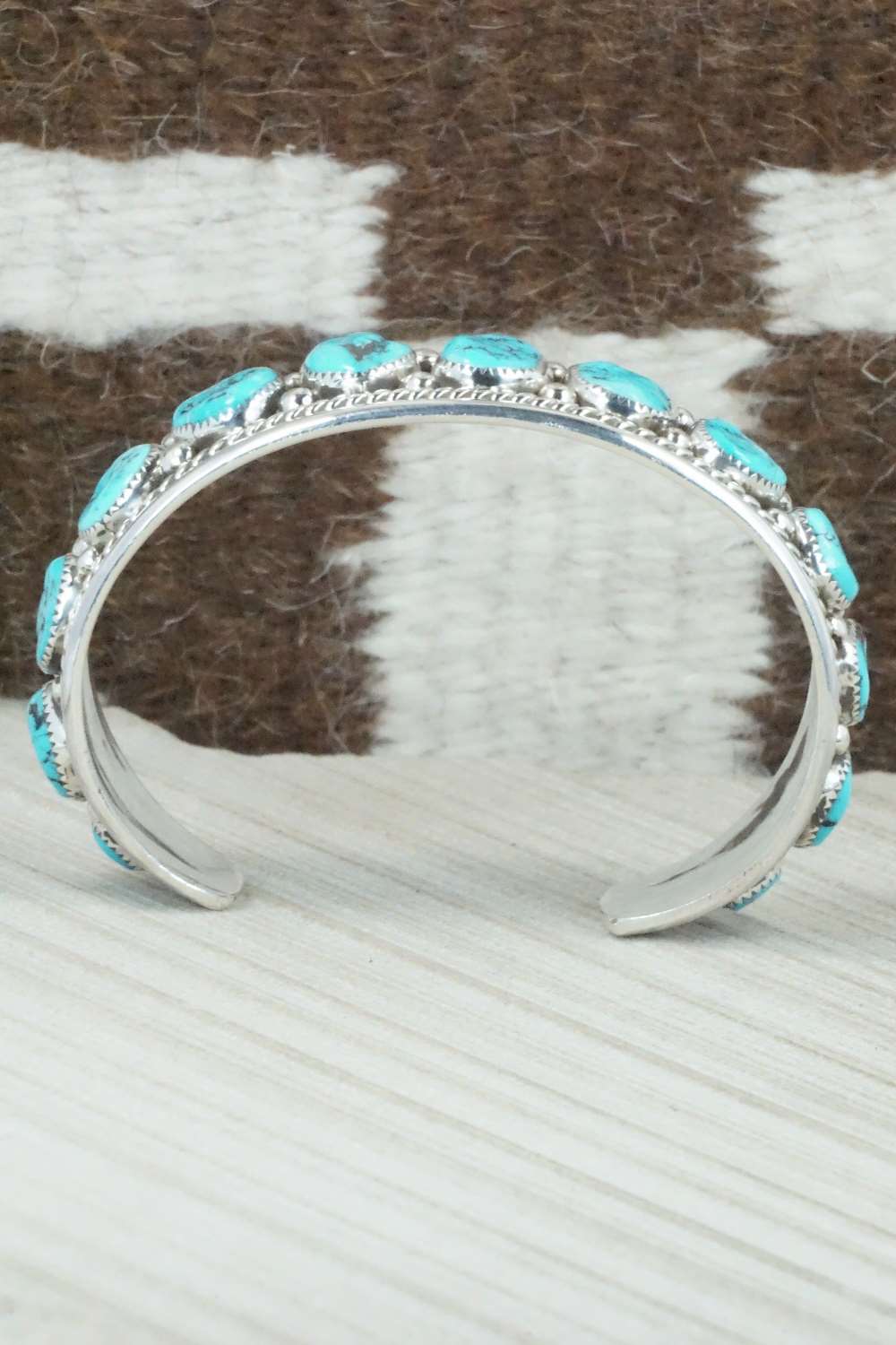 Turquoise & Sterling Silver Bracelet - Anthony Brown - Image 8