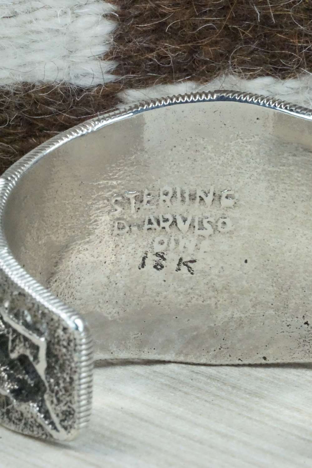 Turquoise & Sterling Silver Bracelet - Delbert Arviso - Image 6