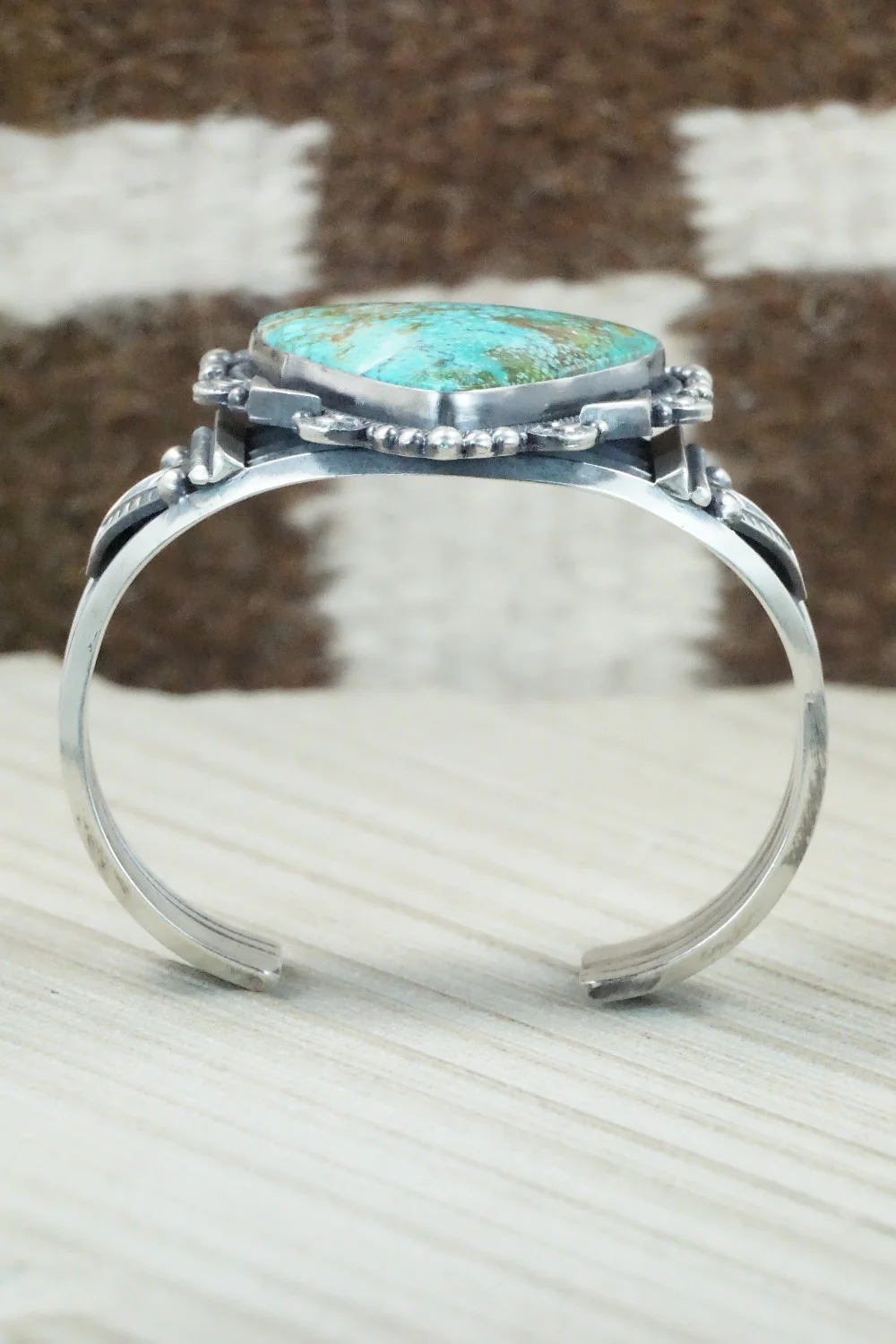 Turquoise & Sterling Silver Bracelet - Derrick Gordon - Image 10