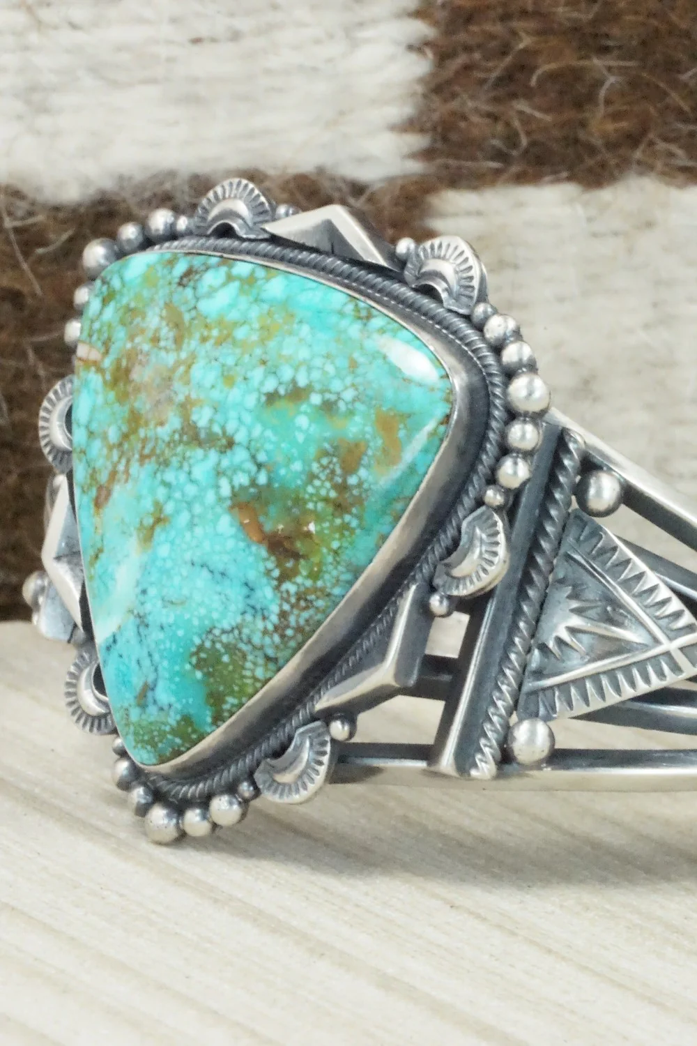 Turquoise & Sterling Silver Bracelet - Derrick Gordon - Image 4