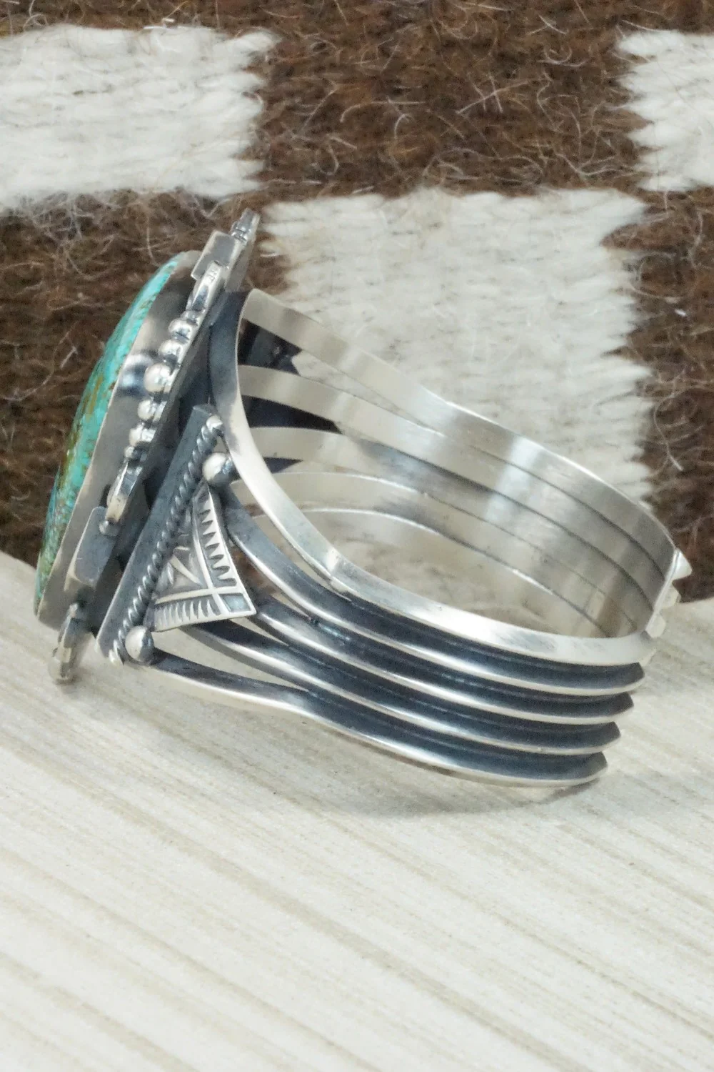 Turquoise & Sterling Silver Bracelet - Derrick Gordon - Image 5