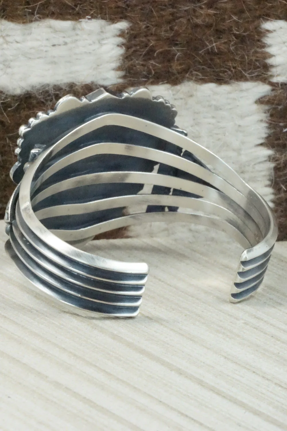 Turquoise & Sterling Silver Bracelet - Derrick Gordon - Image 6