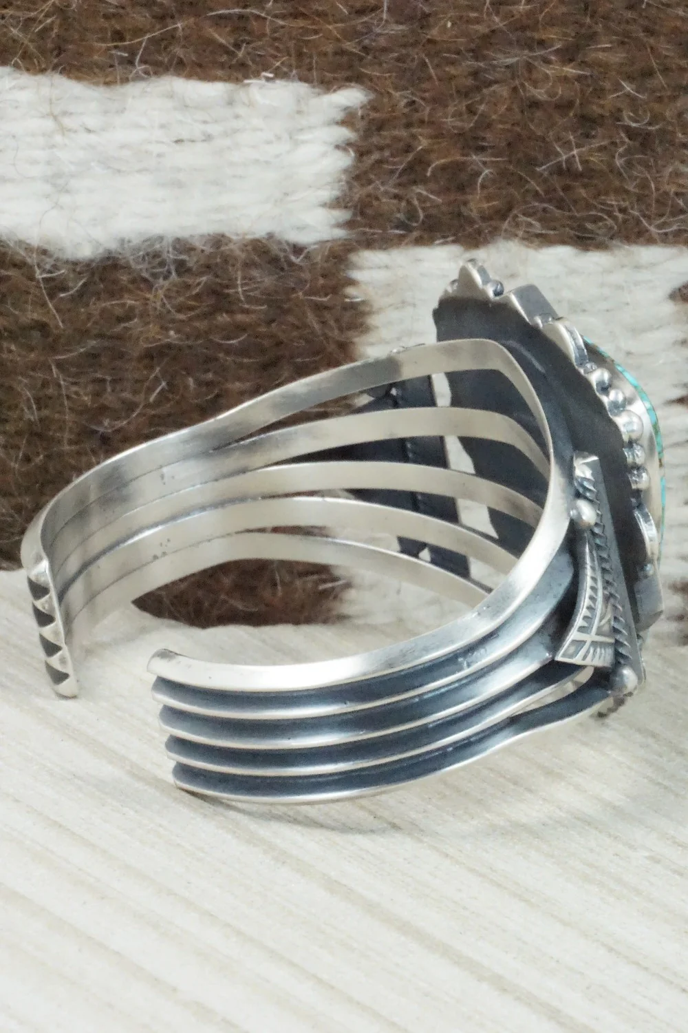 Turquoise & Sterling Silver Bracelet - Derrick Gordon - Image 7