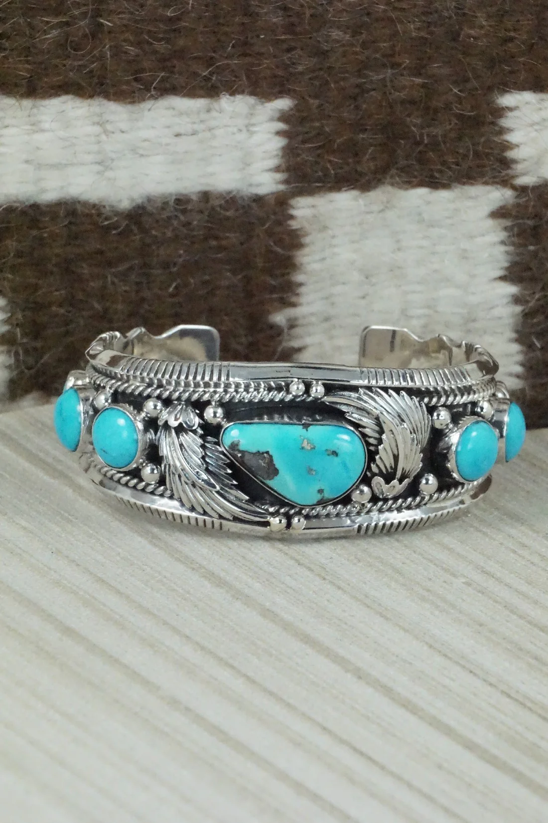 Turquoise & Sterling Silver Bracelet - Emerson Delgarito - Image 10