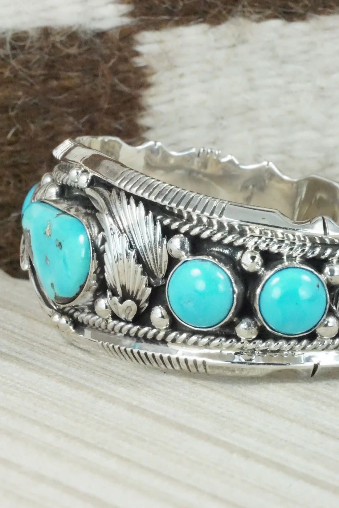 Turquoise & Sterling Silver Bracelet - Emerson Delgarito - Image 3