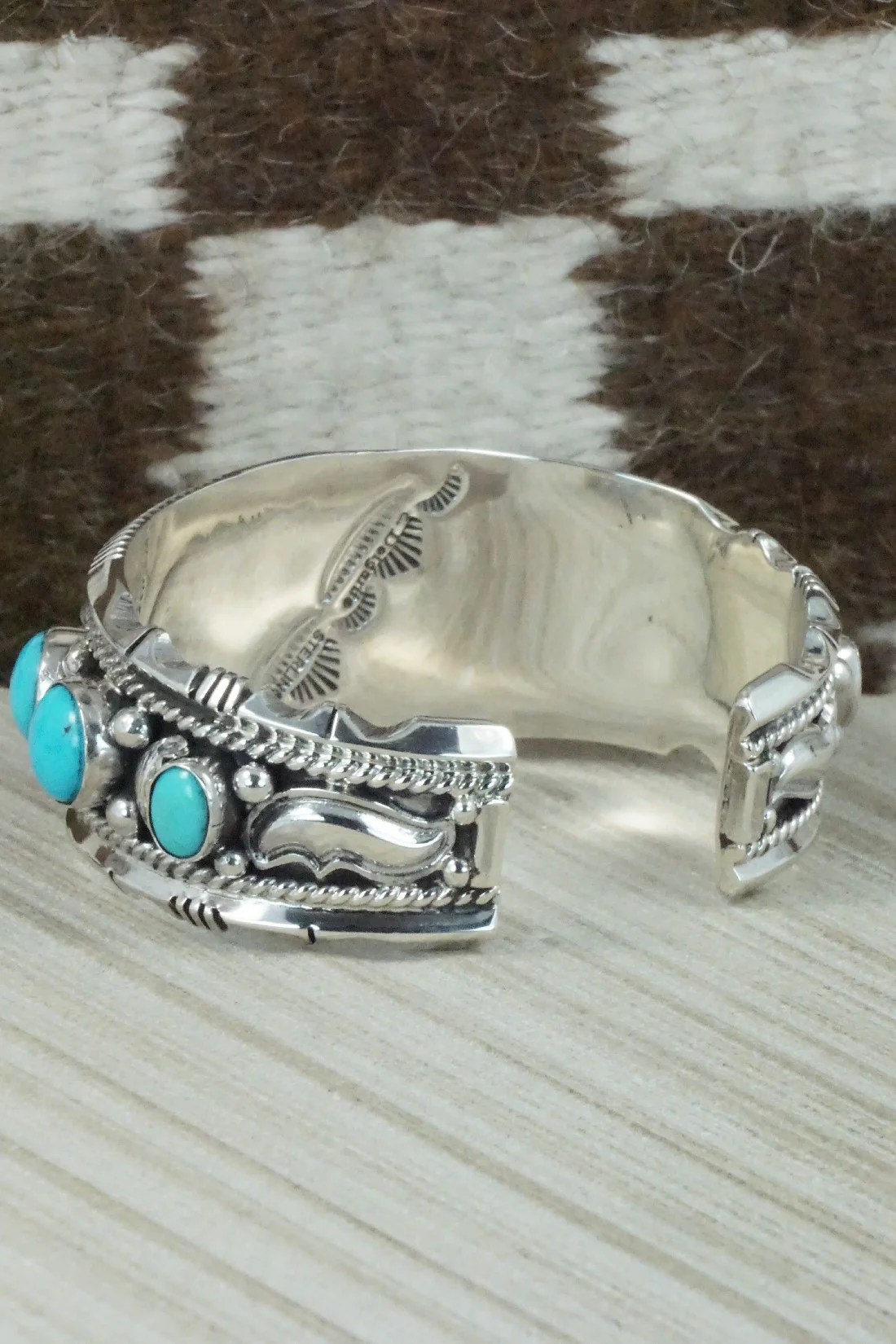 Turquoise & Sterling Silver Bracelet - Emerson Delgarito - Image 4