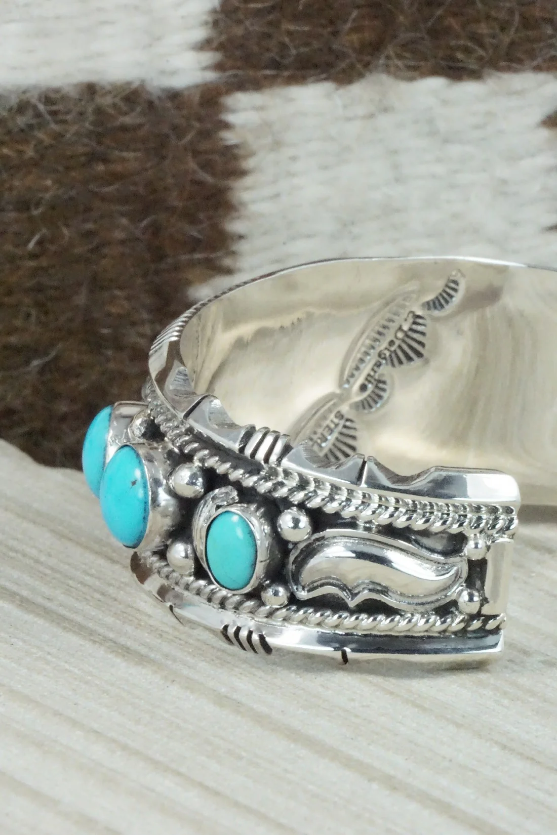 Turquoise & Sterling Silver Bracelet - Emerson Delgarito - Image 5