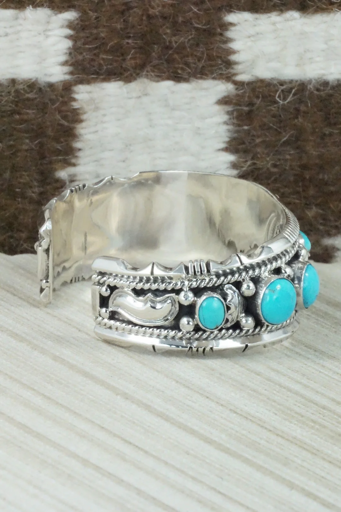 Turquoise & Sterling Silver Bracelet - Emerson Delgarito - Image 6