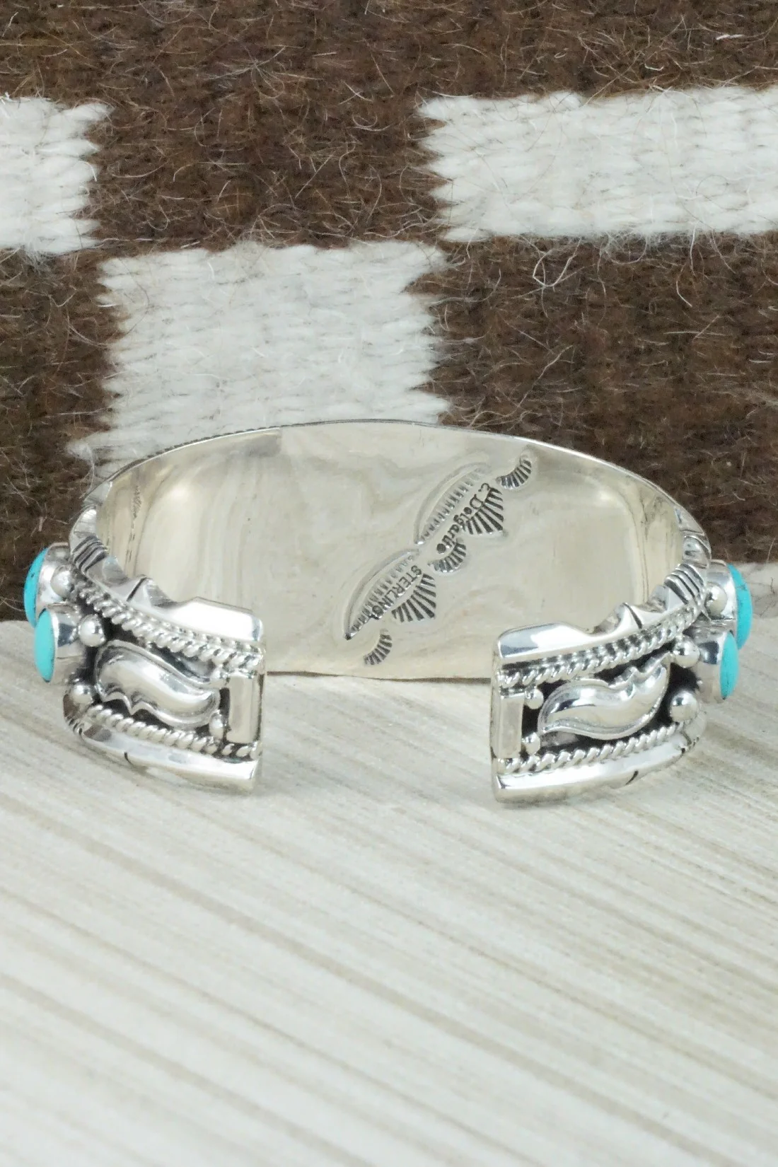 Turquoise & Sterling Silver Bracelet - Emerson Delgarito - Image 8