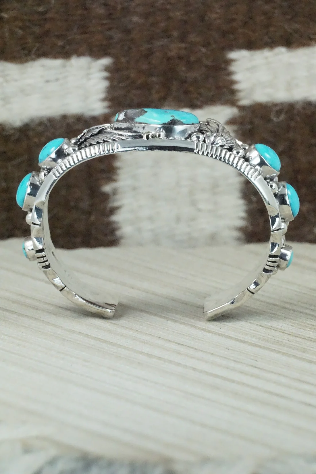 Turquoise & Sterling Silver Bracelet - Emerson Delgarito - Image 9