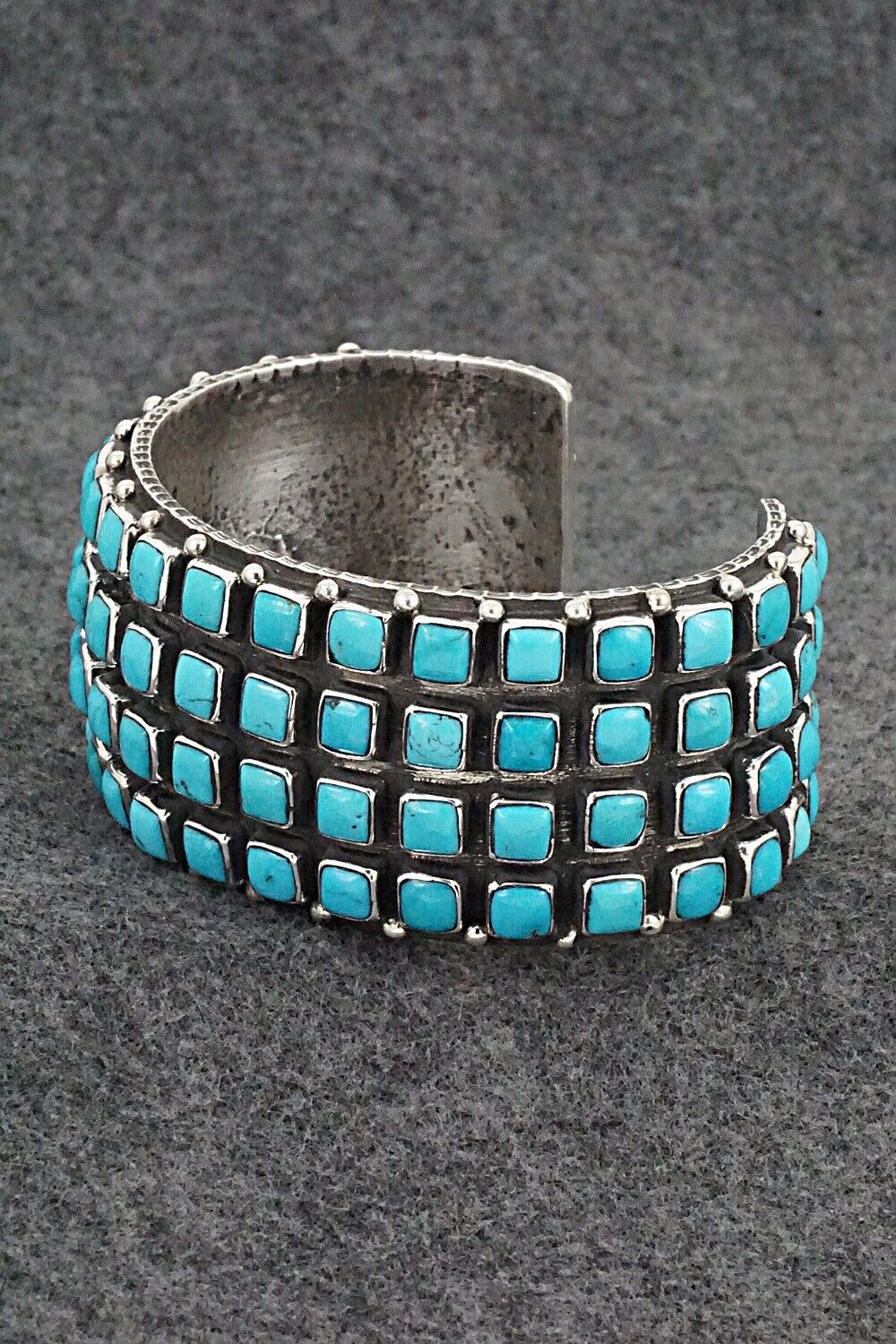 Turquoise & Sterling Silver Bracelet - Ernest Rangel - Image 3