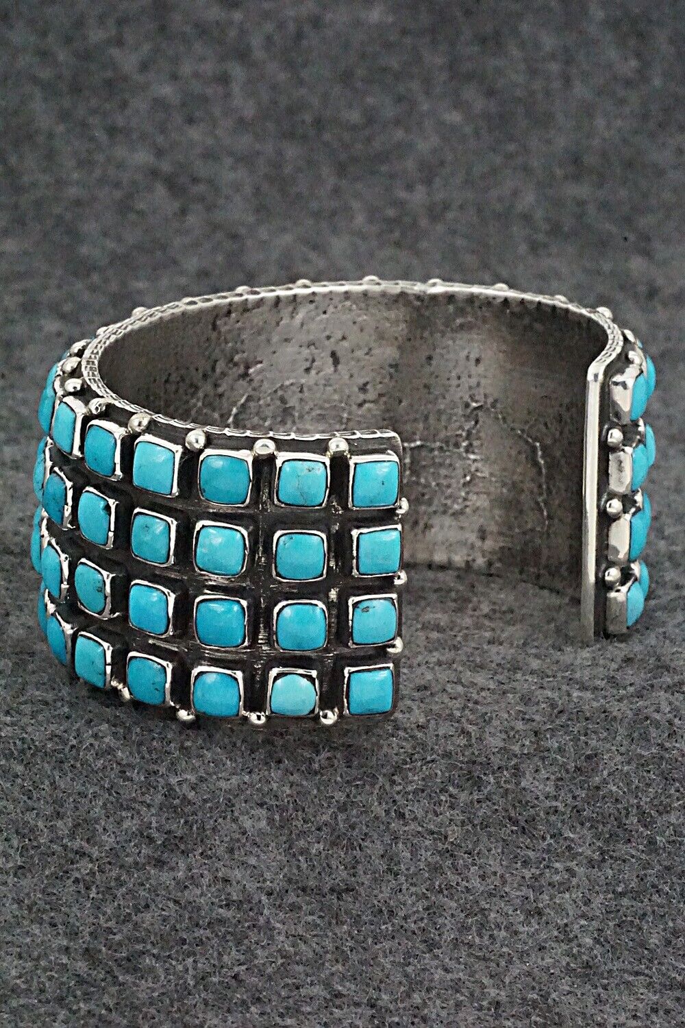 Turquoise & Sterling Silver Bracelet - Ernest Rangel - Image 4