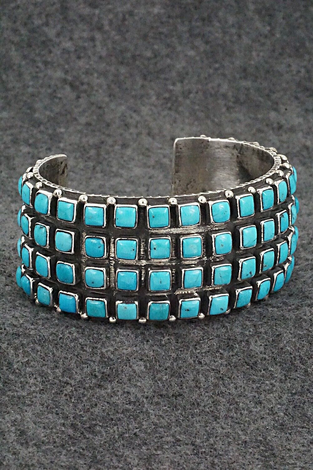 Turquoise & Sterling Silver Bracelet - Ernest Rangel - Image 6