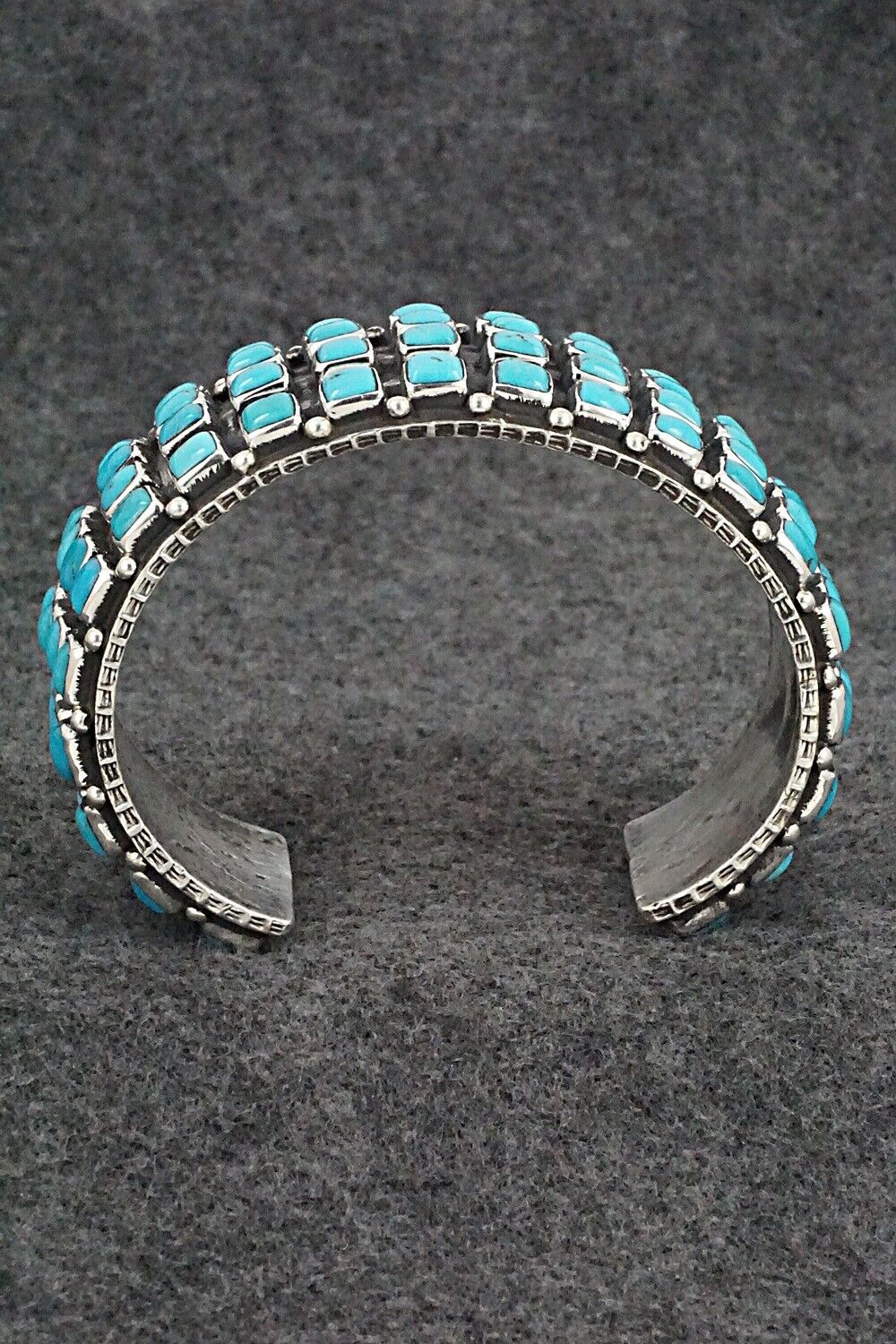 Turquoise & Sterling Silver Bracelet - Ernest Rangel - Image 7