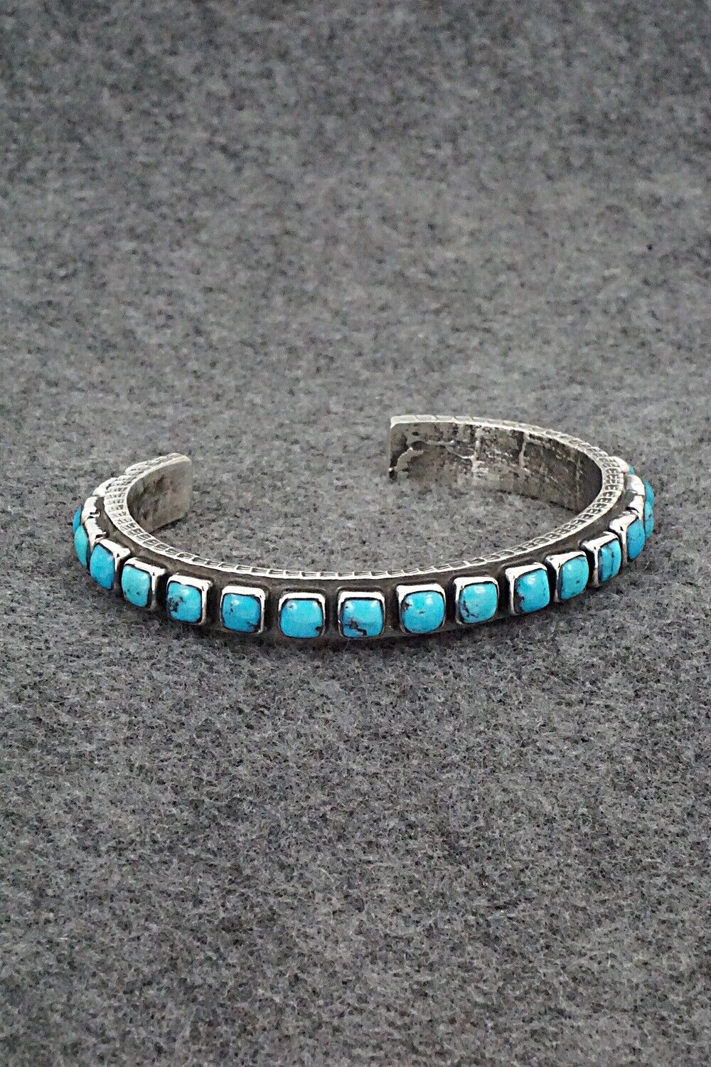Turquoise & Sterling Silver Bracelet - Ernest Rangel - Image 5