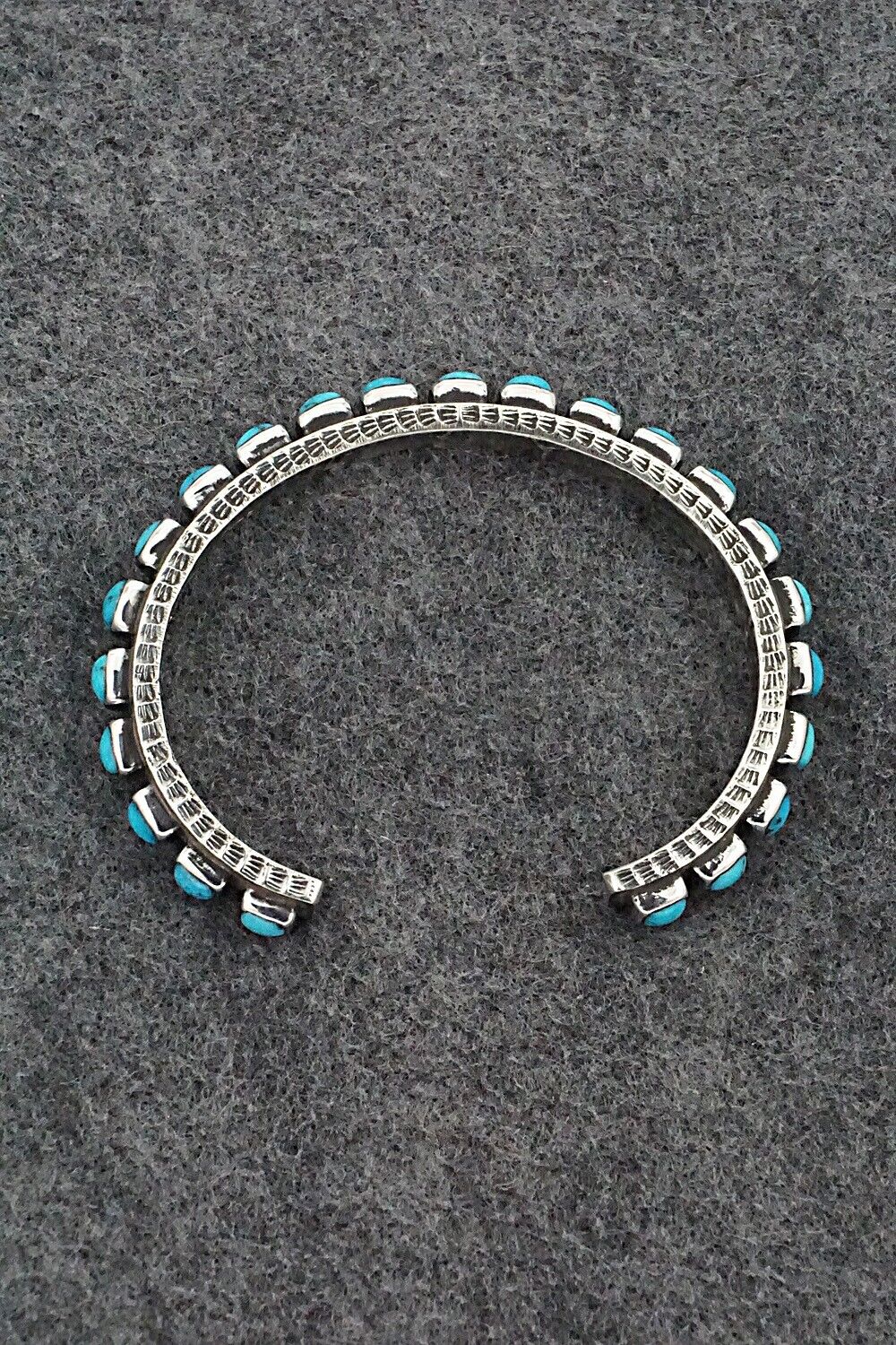 Turquoise & Sterling Silver Bracelet - Ernest Rangel - Image 6