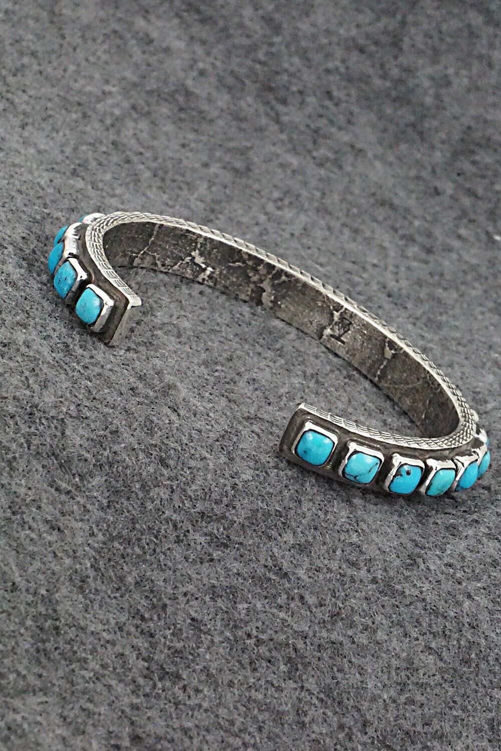 Turquoise & Sterling Silver Bracelet - Ernest Rangel - Image 7